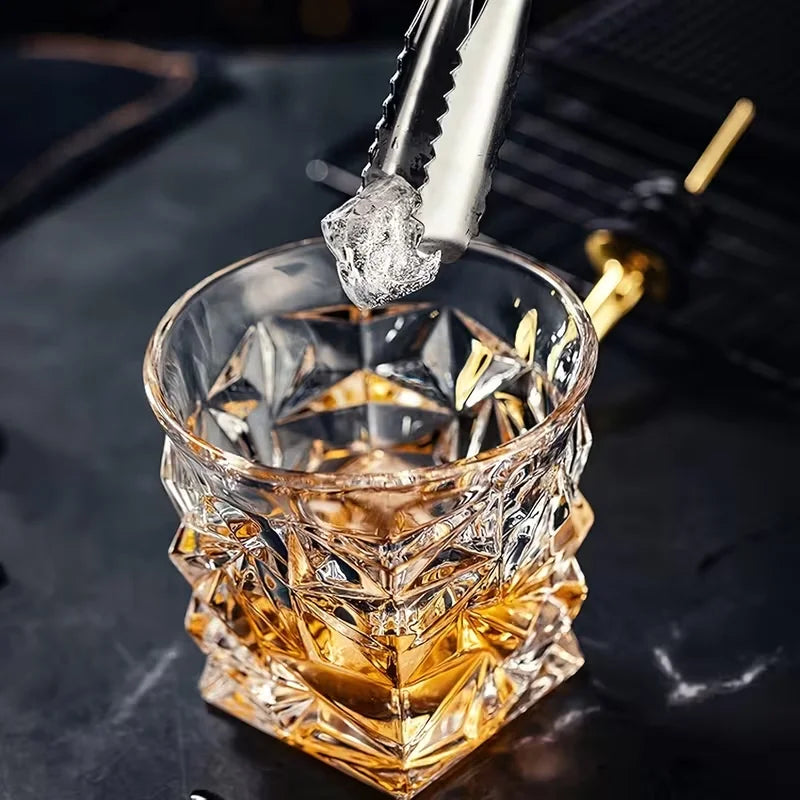 Set of 2/4 Diamond Whiskey Glasses Suitable for Bourbon, Scotch & Liquor - Elegant Glass Wine & Spirits Tasting Glasses with Multipurpose Use for Parties, Gifts for Men & Women