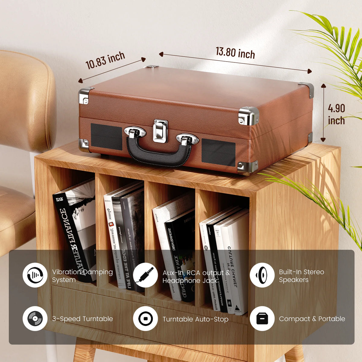 MAIO 3 Speed Vinyl Turntable Featuring Stereo Speakers