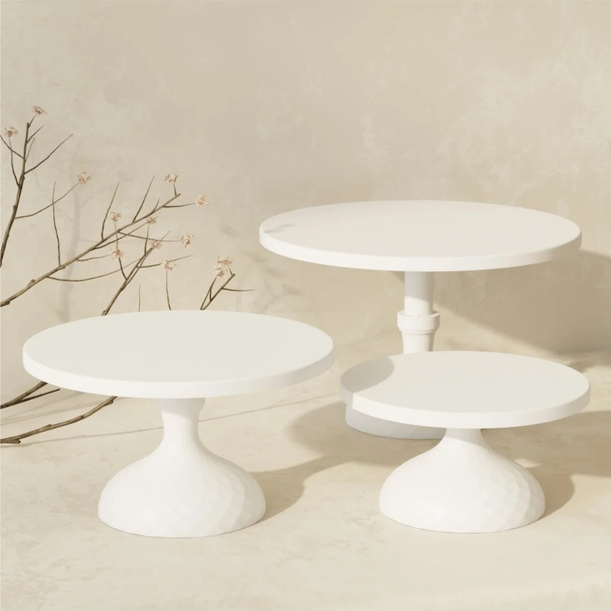Three Piece Wedding Metal Cake Display Stand Set For Parties