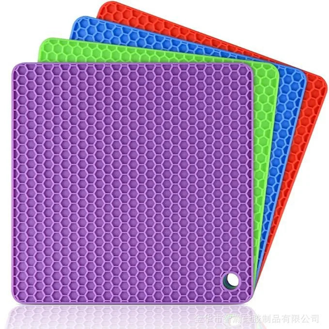 Honeycomb Silicone Trivet Mat Heat Resistant Anti‑Scald Table Protector Non‑Slip Pot Dish Cup Coaster Kitchen Gadget