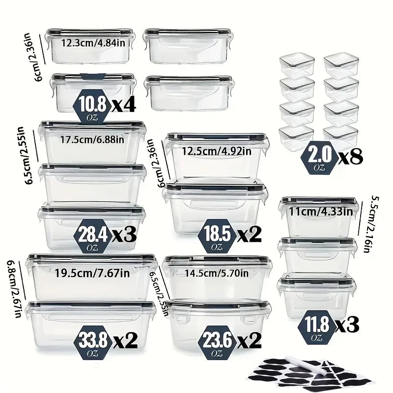 Aehome BPA Free Leakproof Plastic Food Storage Container Set