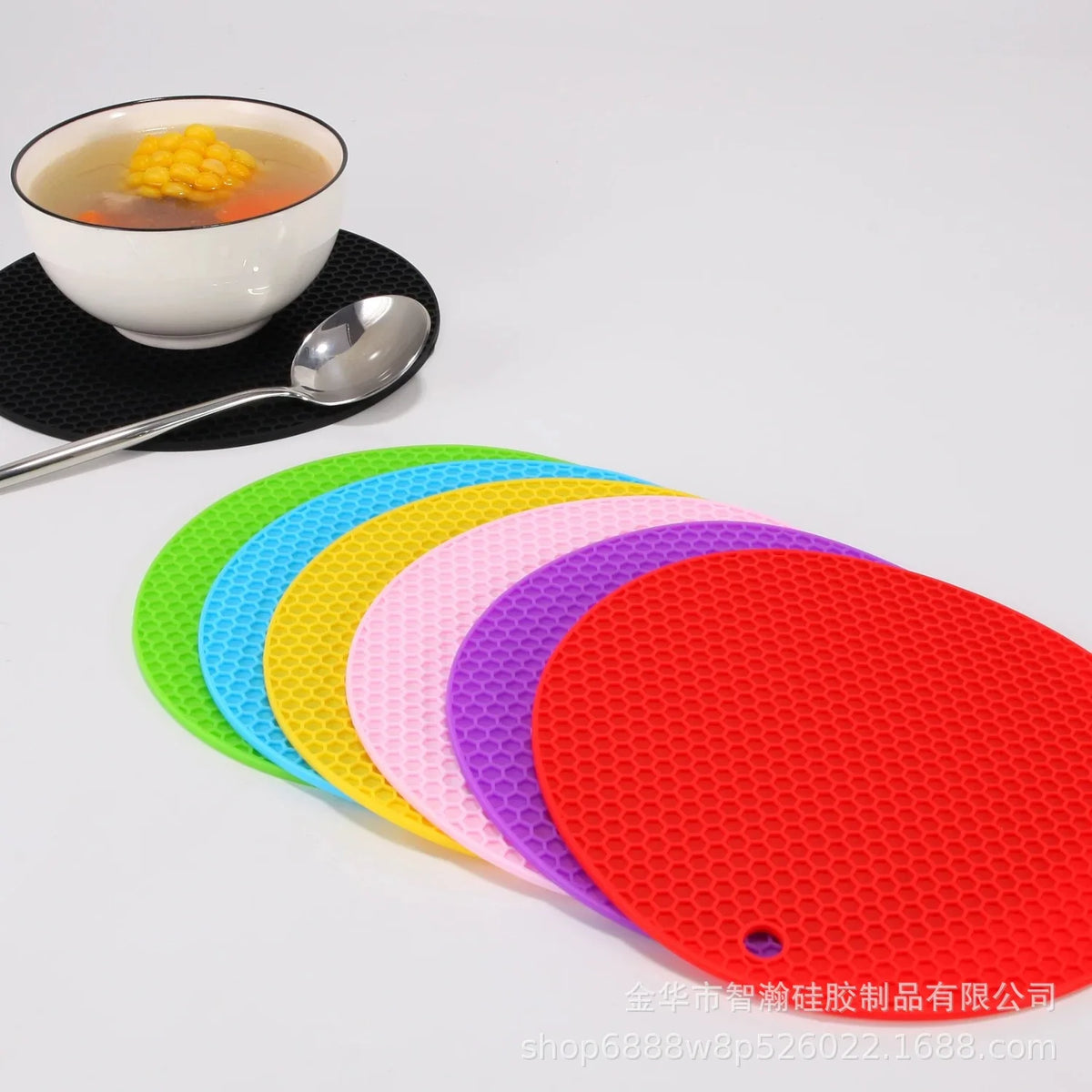 Honeycomb Silicone Trivet Mat Heat Resistant Anti‑Scald Table Protector Non‑Slip Pot Dish Cup Coaster Kitchen Gadget