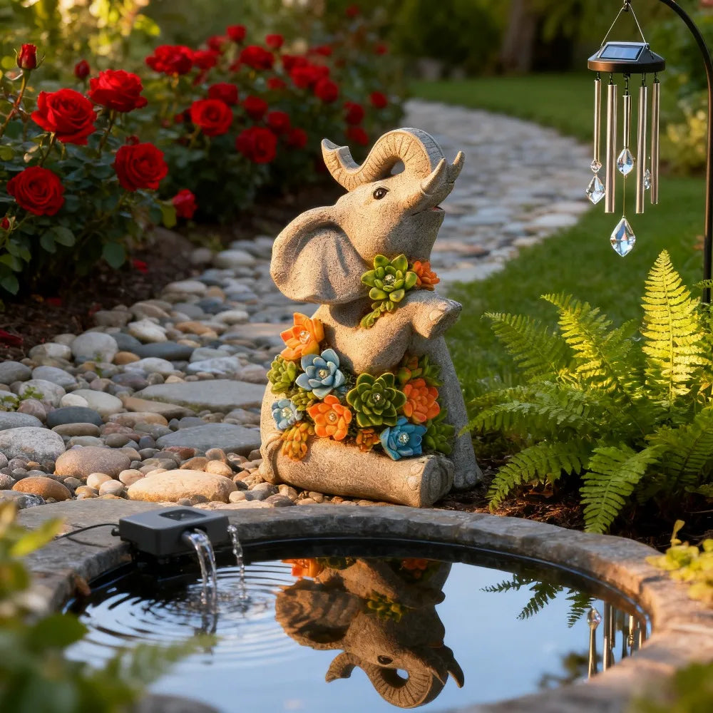 Solar Garden Turtle/Elephant/Dragon Can Statue Light Garden Statue Decor for Outdoor Courtyard Garden Lawn Landscape Decor