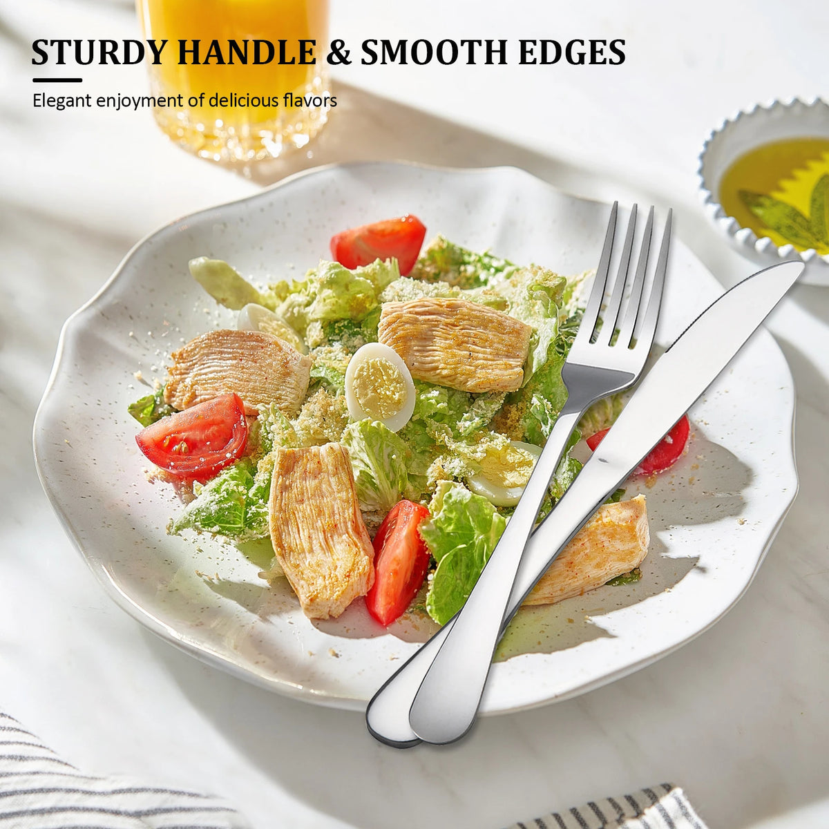 HanSmart Stainless Steel Cutlery Set With Steak Knives Included