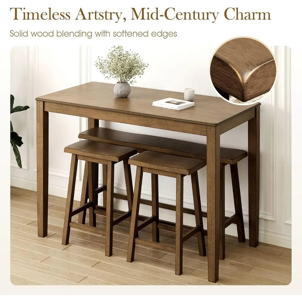 Dining Table Set or 4, Counter Height Table and Chairs, Kitchen Table Set with Bench and 2 Chairs, Small Breakast Bar Dining Set