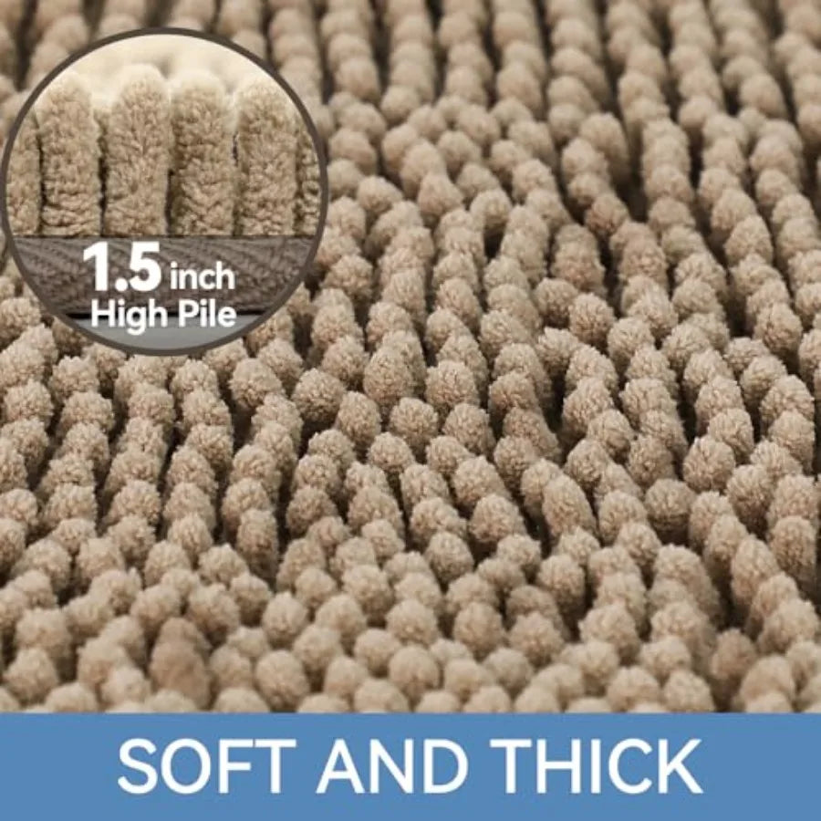 Non Slip Microfiber Bath Mat With Rubber Backing Quick Drying