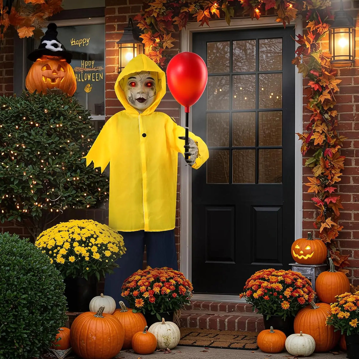 4 Ft Life Size Halloween Animatronics Prop with Sound & Touch