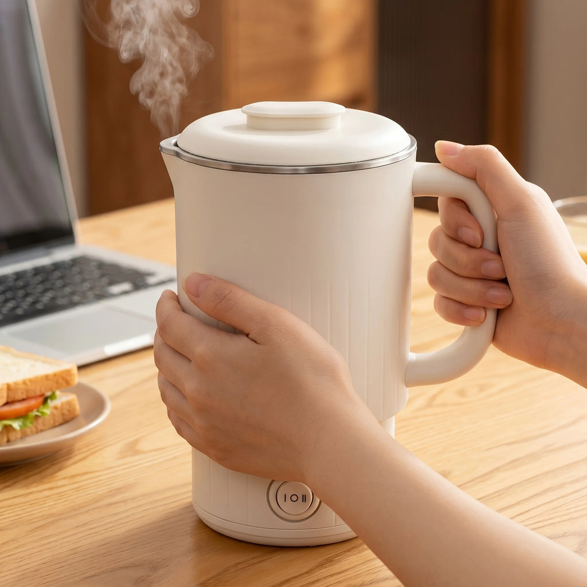 Travel Folding Kettle, Outdoor Portable Small Folding Kettle 304 Stainless Steel Electric Kettle
