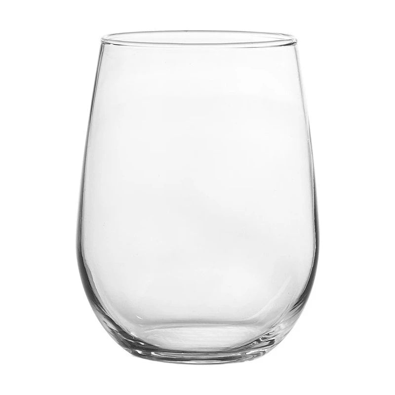 (4 pack) Clear Stemless Wine Glass Set, 17 oz