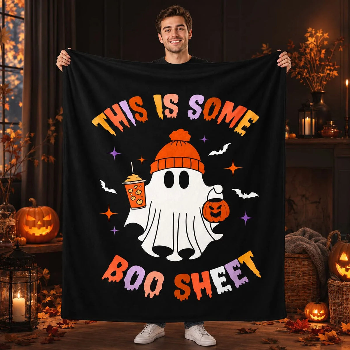 Halloween Blanket, Spooky Season Ghost Blanket, This is Some Boo Sheet, All Decor, Best Gift For Halloween Lovers