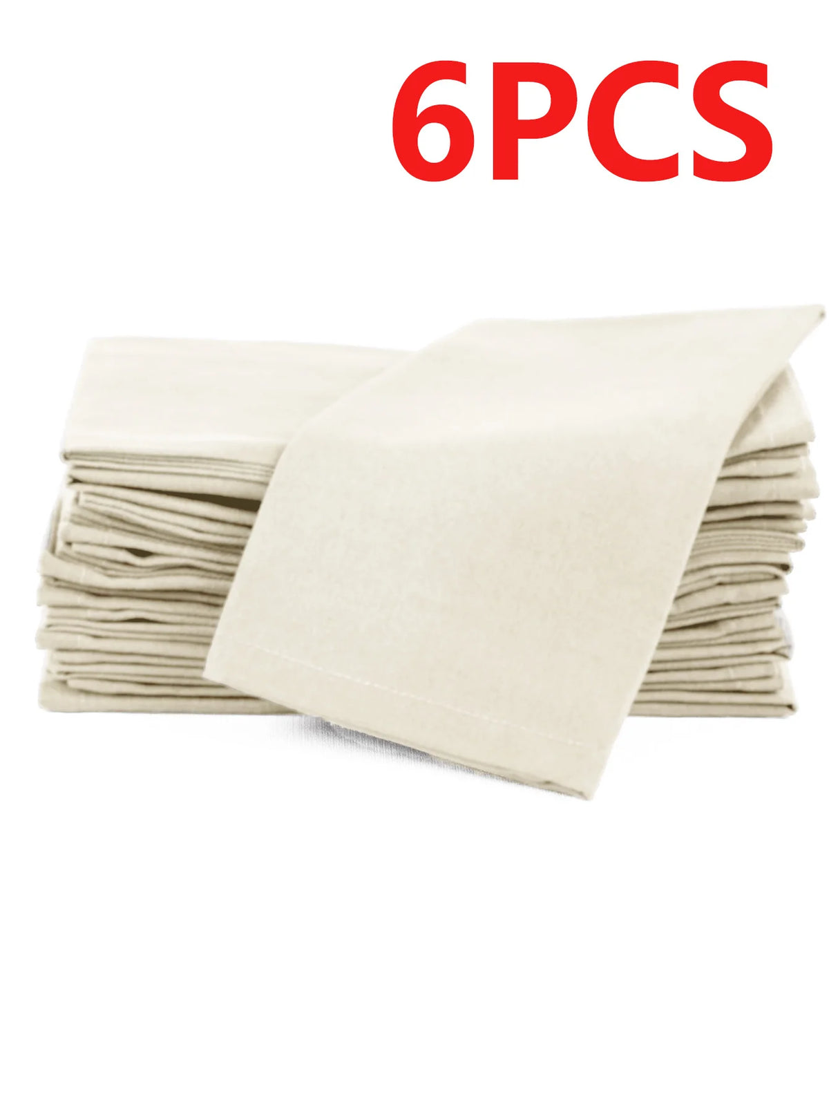 6/12Pcs 40×40cm White Cotton Linen Napkins, Thick Washable Reusable Placemats for Wedding Party Kitchen Dining Decor