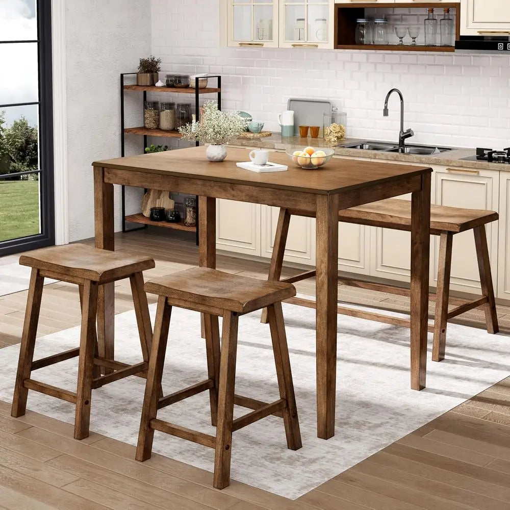 Dining Table Set or 4, Counter Height Table and Chairs, Kitchen Table Set with Bench and 2 Chairs, Small Breakast Bar Dining Set