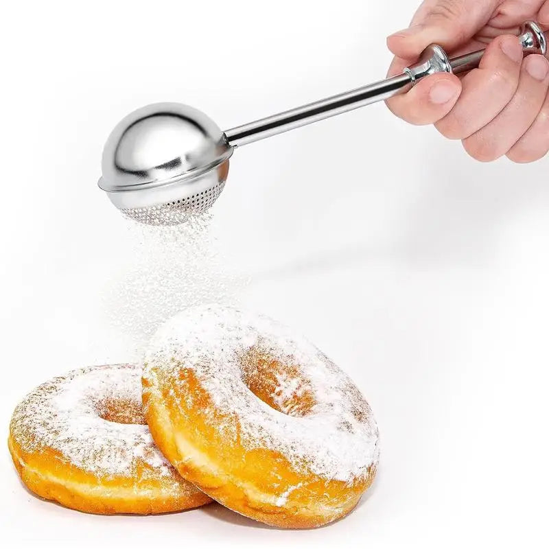 Retractable Powder Vibrator, Flour, Sugar Sieve, Powdered Sugar Semi-drainage Cake Decoration Tools Baking Accessories