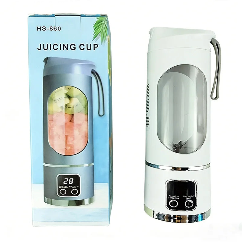 450ml USB rechargeable wireless fruit juicer mixer for home use, portable electric mixer, with 3-speed timer function