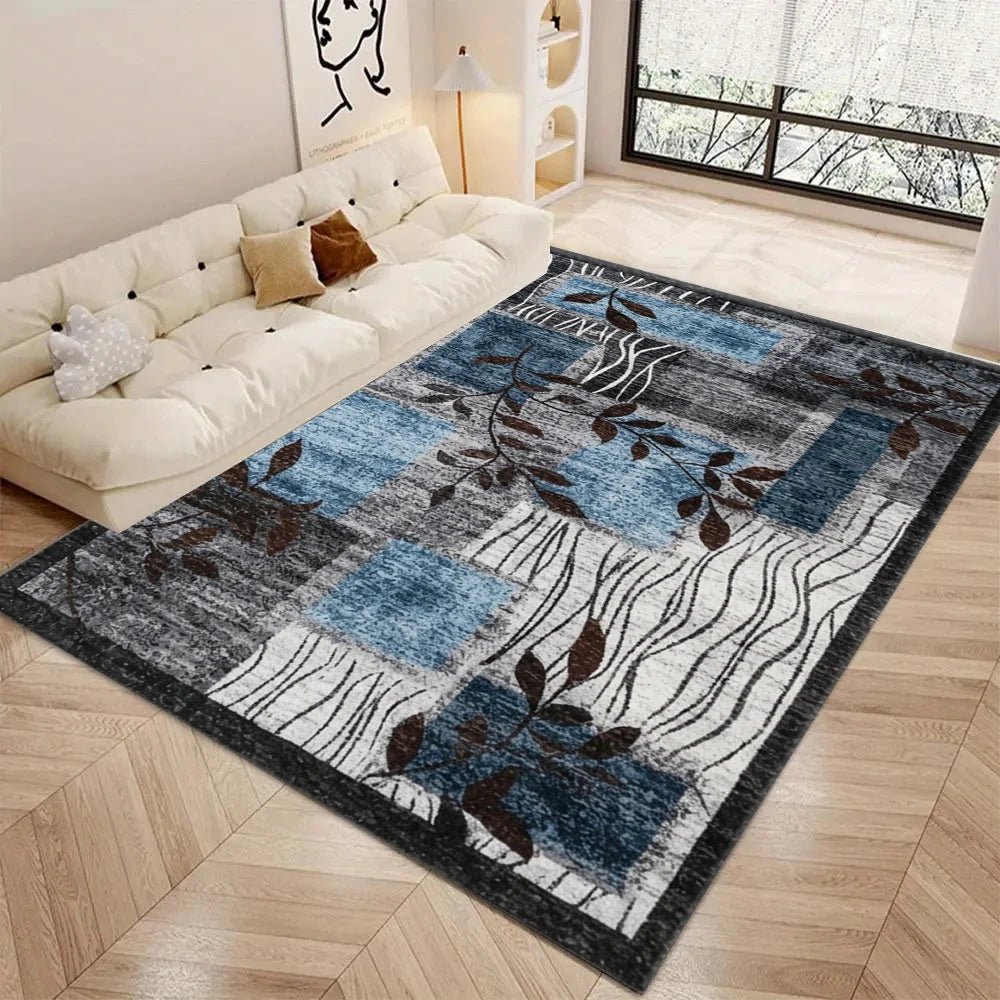 Modern Abstract Area Rug Non‑Slip Washable Floor Mat for Living Room Bedroom Home Decor