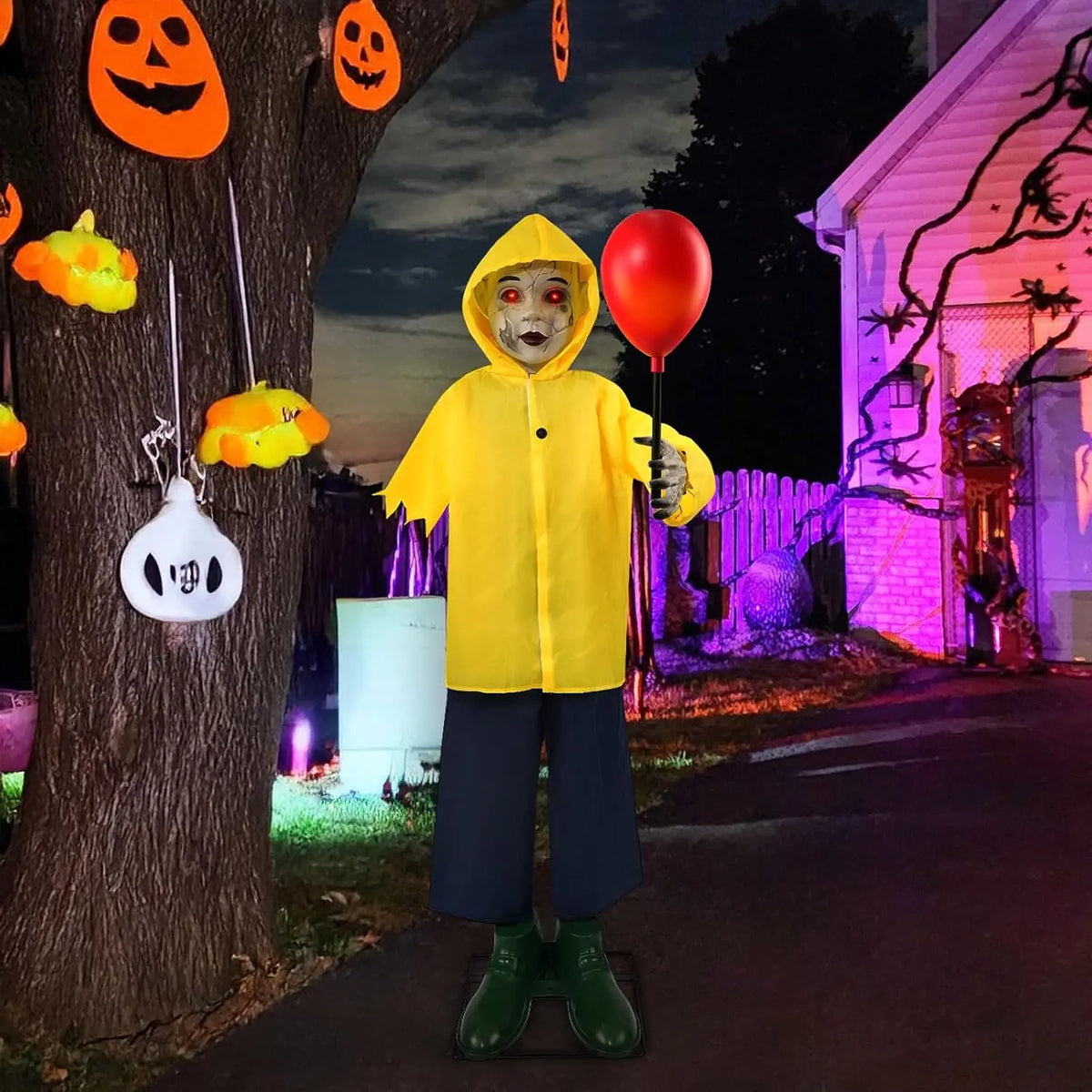 4 Ft Life Size Halloween Animatronics Prop with Sound & Touch