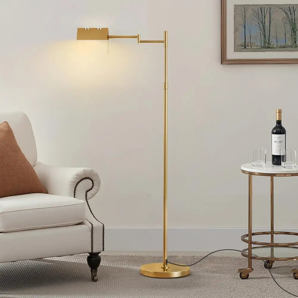 Standing Lamp, Height Adjustable 360-Degree Swing Arm Metal Floor Lamp, Dimmable Three Color Temperatures LED Reading Floor Lamp