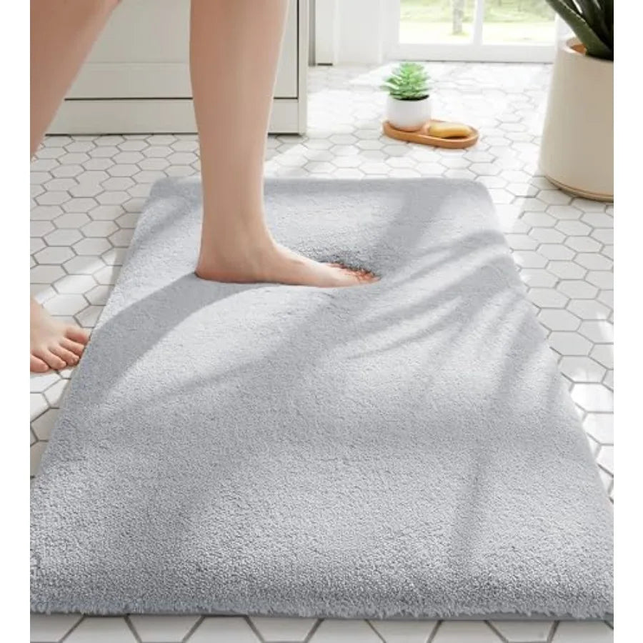 Bathroom Rugs 24x17 - Thick Memory Foam Bath Mat, Ultra Soft and Plush Fluffy, Non-Slip, Quick Dry, Absorbent Washable Floor Mi