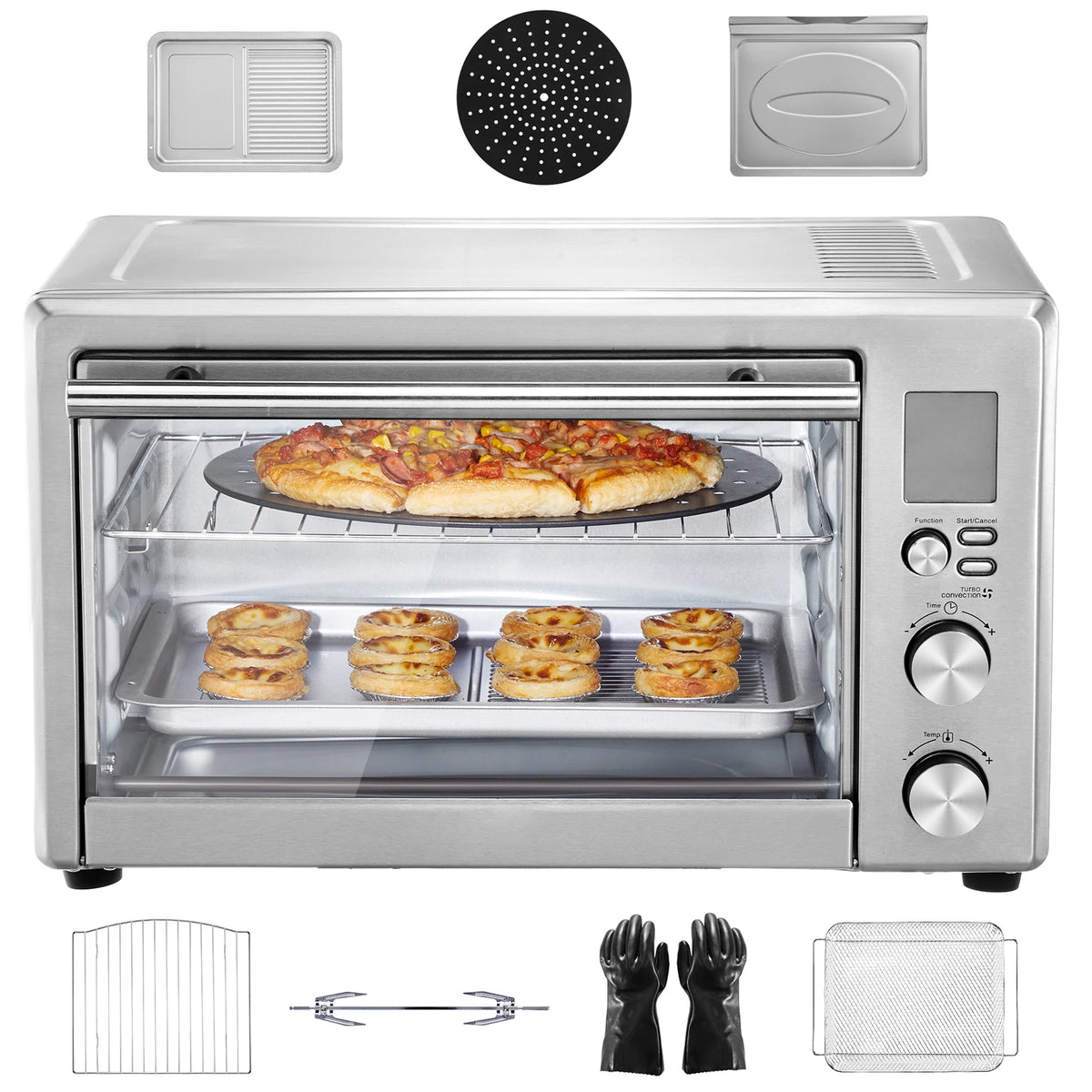 SucceBuy 13-IN-1 Air Fryer Toaster Oven 29.6Qt Convection Oven 1800W 2-Tier Toaster Countertop Combo Home and Commercial Use