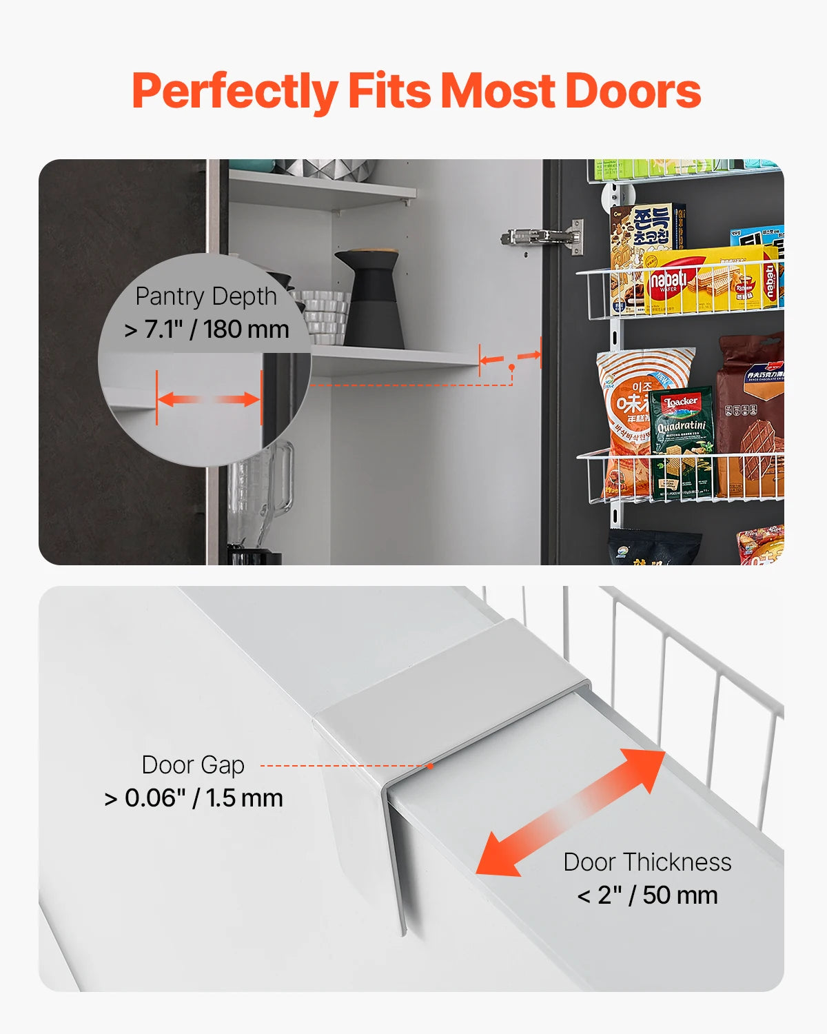 SucceBuy Heavy Duty Over The Door Pantry Spice Rack Organizer