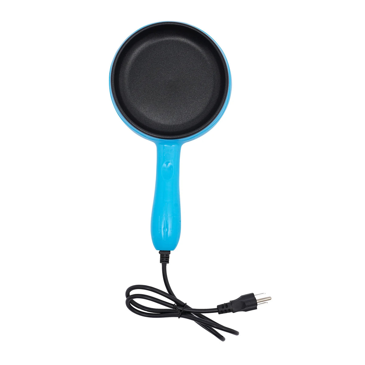 Portable Electric Skillet for Home Kitchen Dorm, 450W Non-Stick Blue Frying Pan