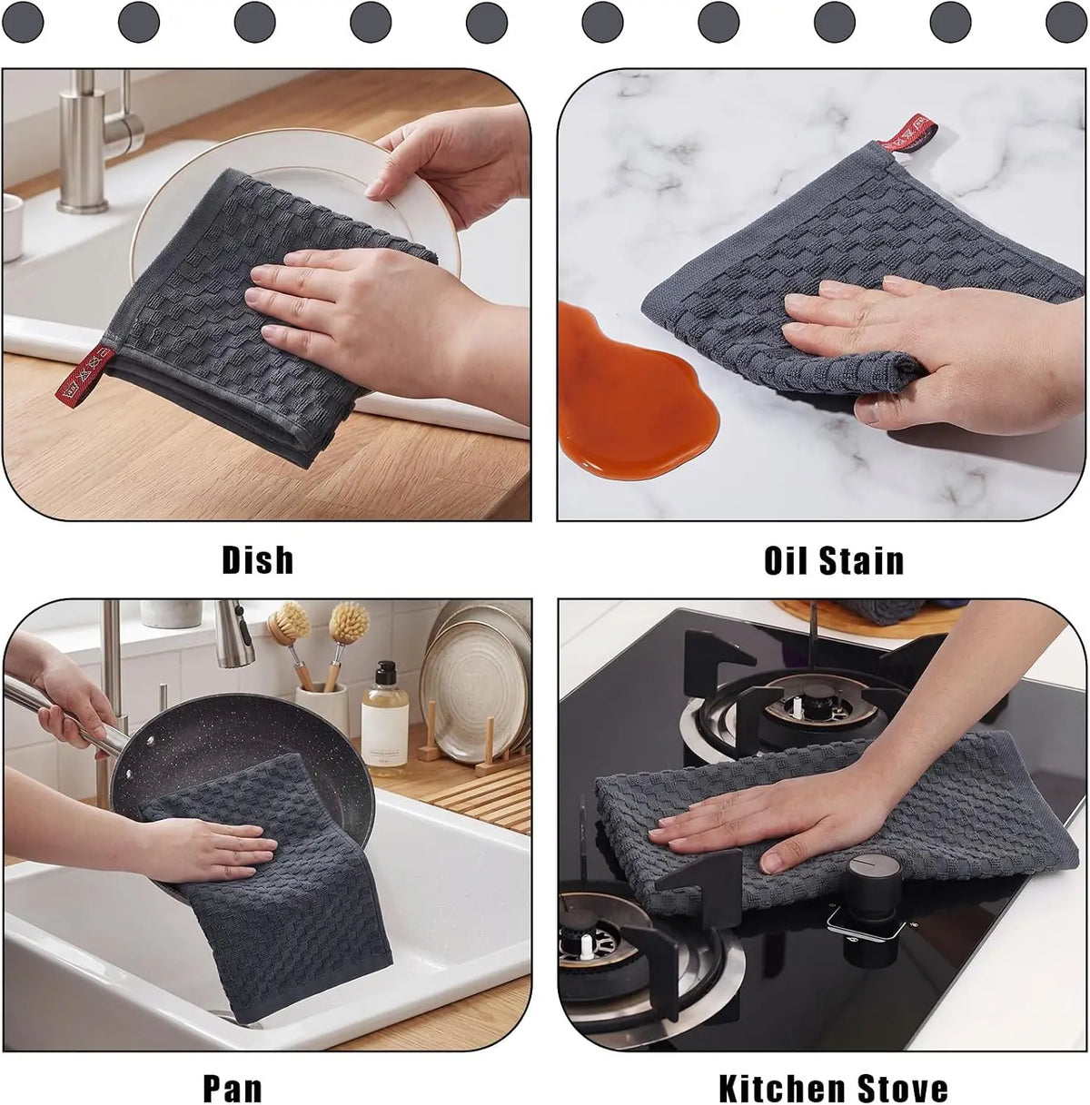10 Pack Highly Absorbent Waffle Absorbent Microfiber Cleaning Cloth for Kitchen Bar Dishes Towels Barista Micofiber Cloths for Bathroom