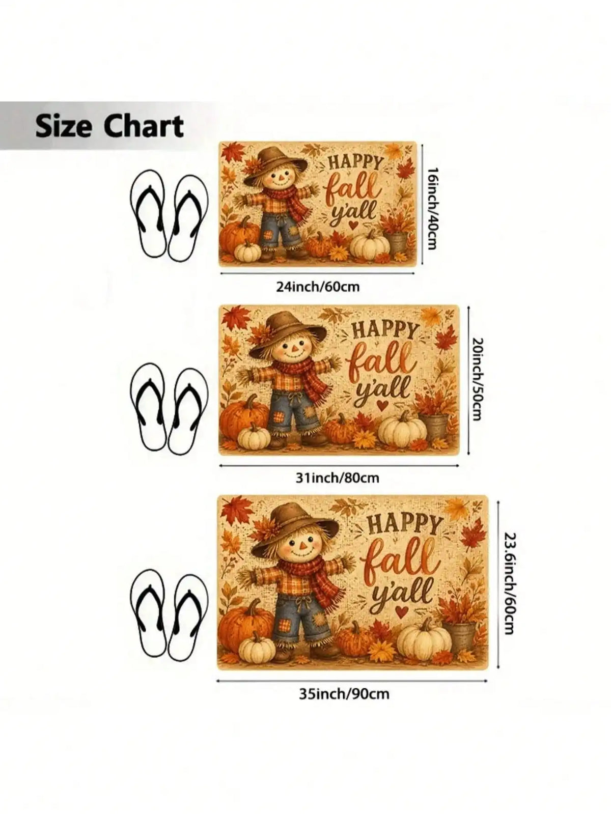 1pc Scarecrow Pumpkin Pattern Printed Rugs/Door Mat, Anti-Slip, Soft And Washable, Suitable For Porch Entrance, Living Room, Bedroom, Kitchen Decor, Happy Fall