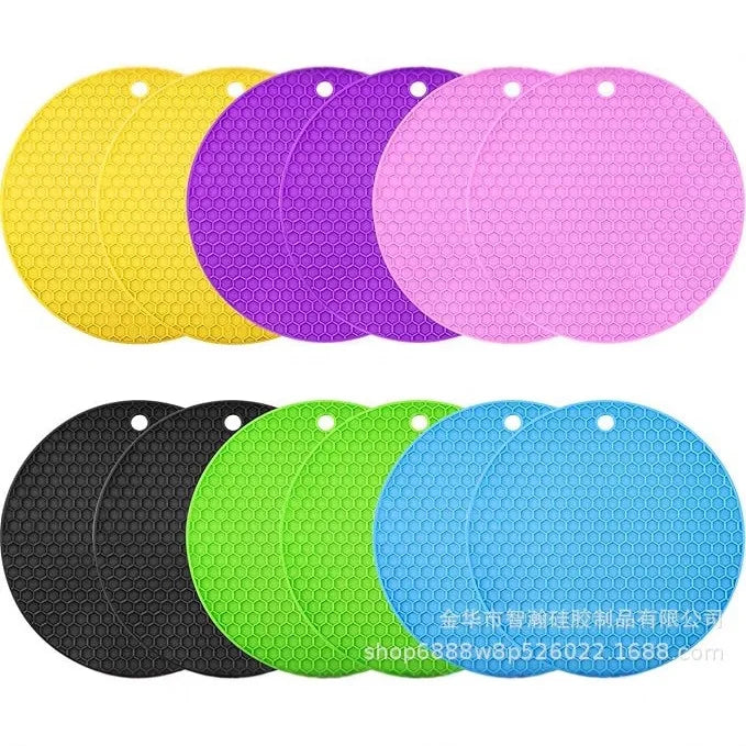 Honeycomb Silicone Trivet Mat Heat Resistant Anti‑Scald Table Protector Non‑Slip Pot Dish Cup Coaster Kitchen Gadget