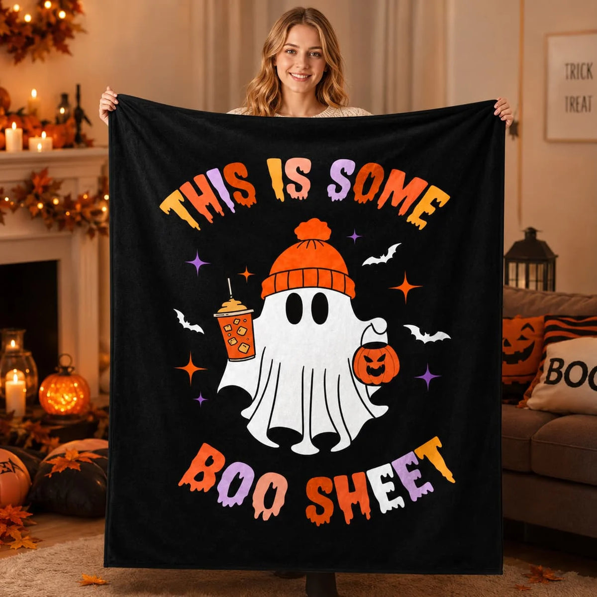 Halloween Blanket, Spooky Season Ghost Blanket, This is Some Boo Sheet, All Decor, Best Gift For Halloween Lovers