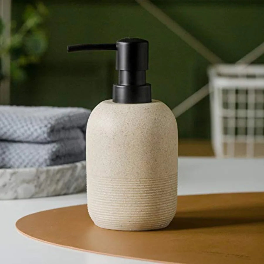 Ceramic Liquid Hand Soap Dispenser Set For Bathroom Countertop