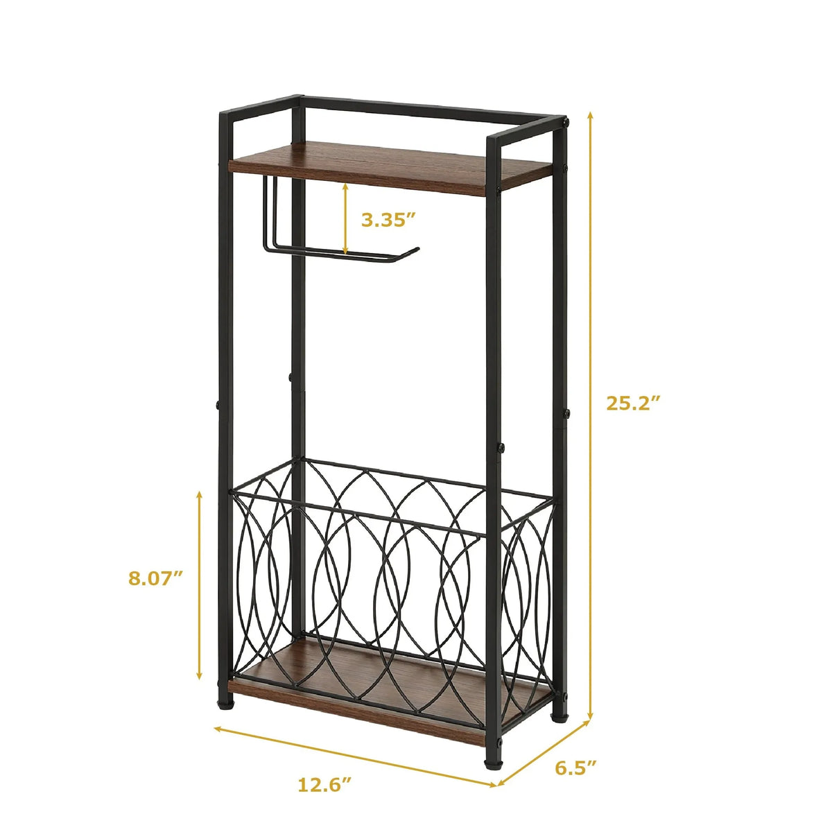 Freestanding Bathroom Toilet Paper Holder With Shelf Storage