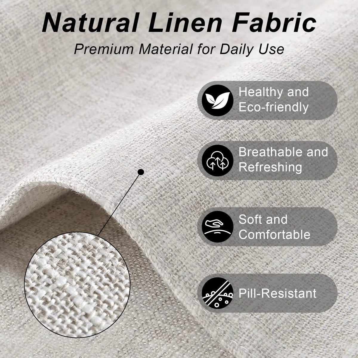 12 Pcs Beige Linen Placemats Set, 17.7" × 11.8" Heat Resistant Non-Slip Washable Table Mats, Natural Fabric Placemats for Dining Table, Kitchen, Wedding and Party
