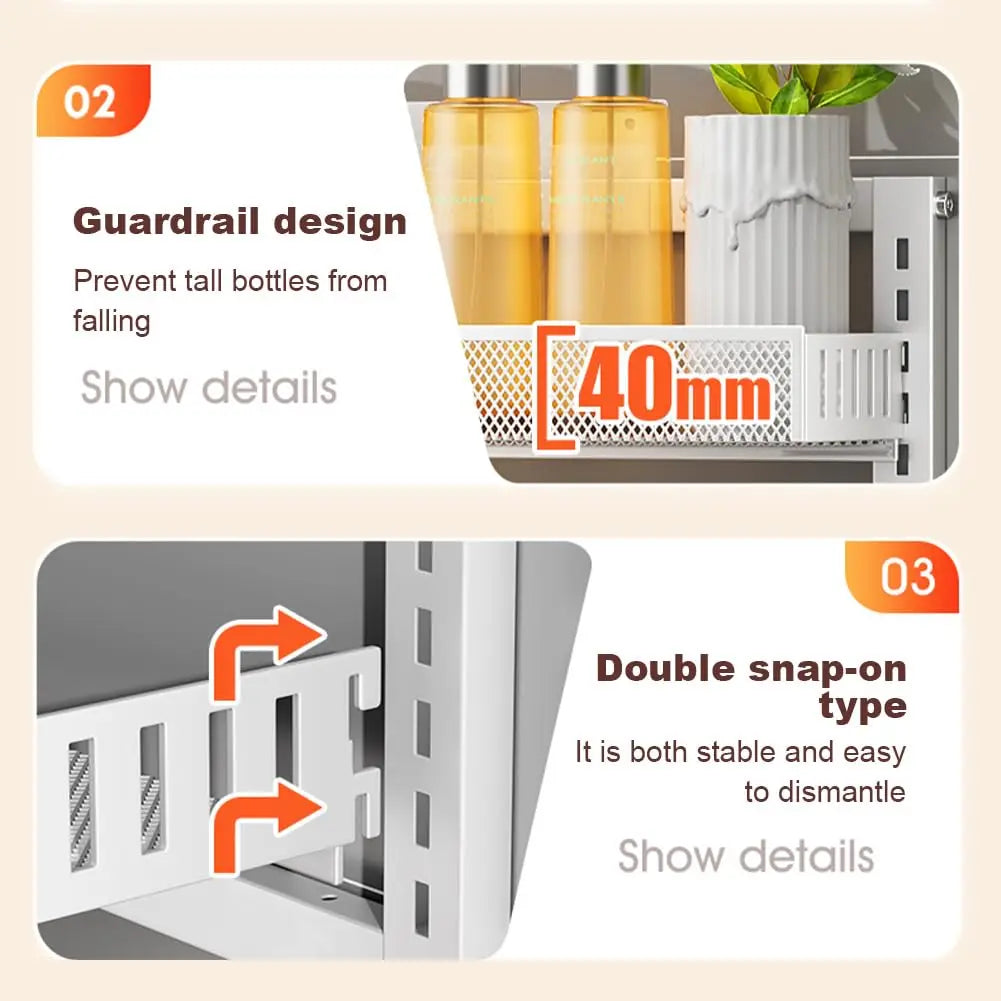 6-Tier Over the Door Pantry Organizer, Adjustable Metal Hanging Storage Rack for Kitchen Bathroom Cabinet