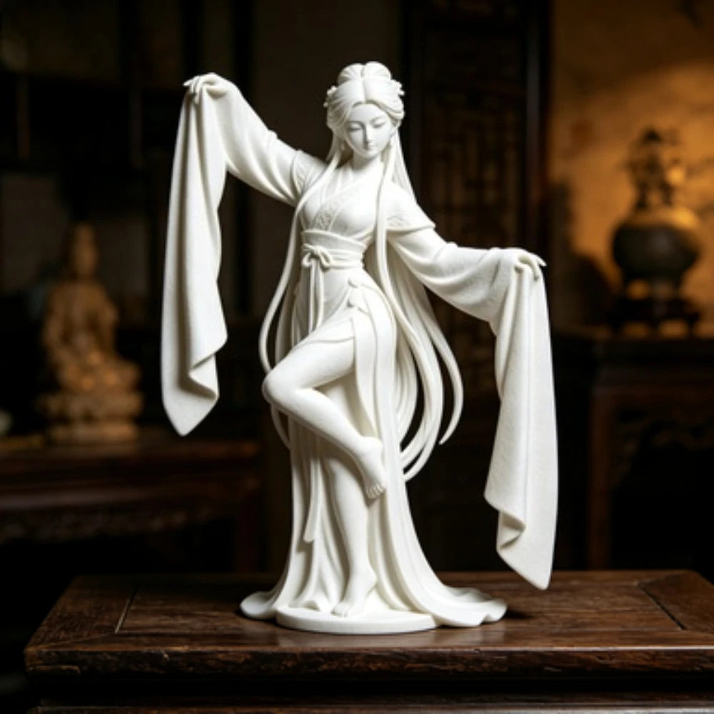 3D Printed Chinese Water Sleeve Dance Sculpture Elegant Classical Dancer Figurine Oriental Art Desktop Decor Art Collector Gifts