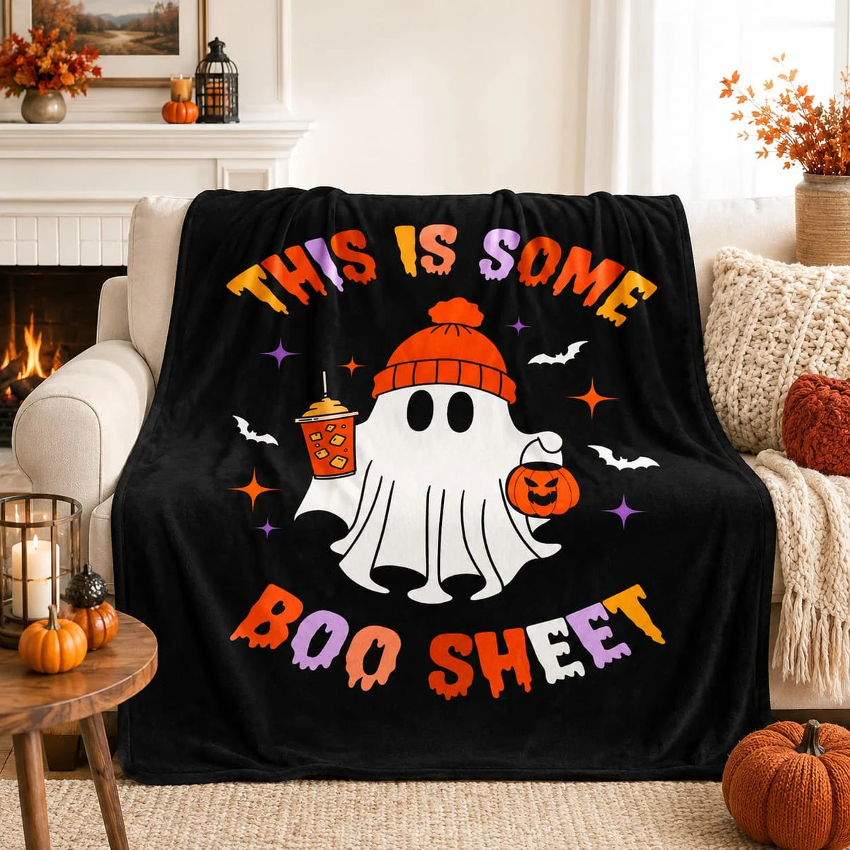Halloween Blanket, Spooky Season Ghost Blanket, This is Some Boo Sheet, All Decor, Best Gift For Halloween Lovers