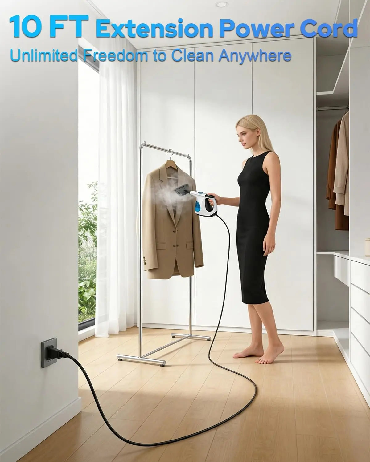 Household Portable Steam Cleaner – 3-Second Rapid Heat, High-Pressure Jet, 3-Level Steam Adjustment, Self-Cleaning Maintenance-Free, Safety Lock Design, Tackles Stubborn Dirt on Sofas, Floor Cracks & Stovetops