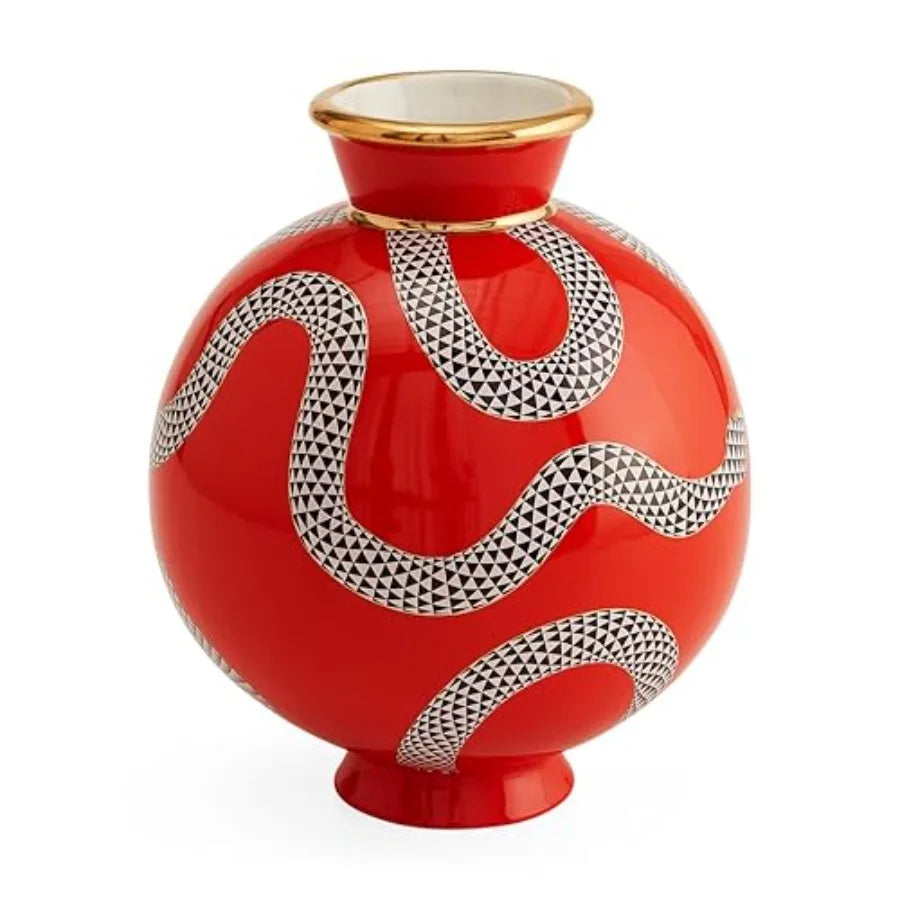 Eden Round Vase for living room decor ceramic material matte white finish handcrafted smooth curve design
