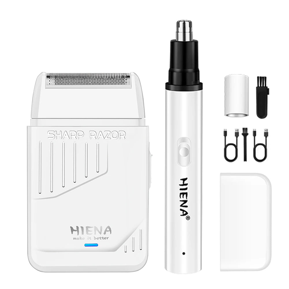 HIENA PRO 2/5Pcs Professional Hair Clippers Kit Rechargeable Hair Trimmer Men's Electric Ear and Nose Hair Trimmer Grooming Kit, Rechargeable Electric Razor, 4 Piece Set, US Local Ship