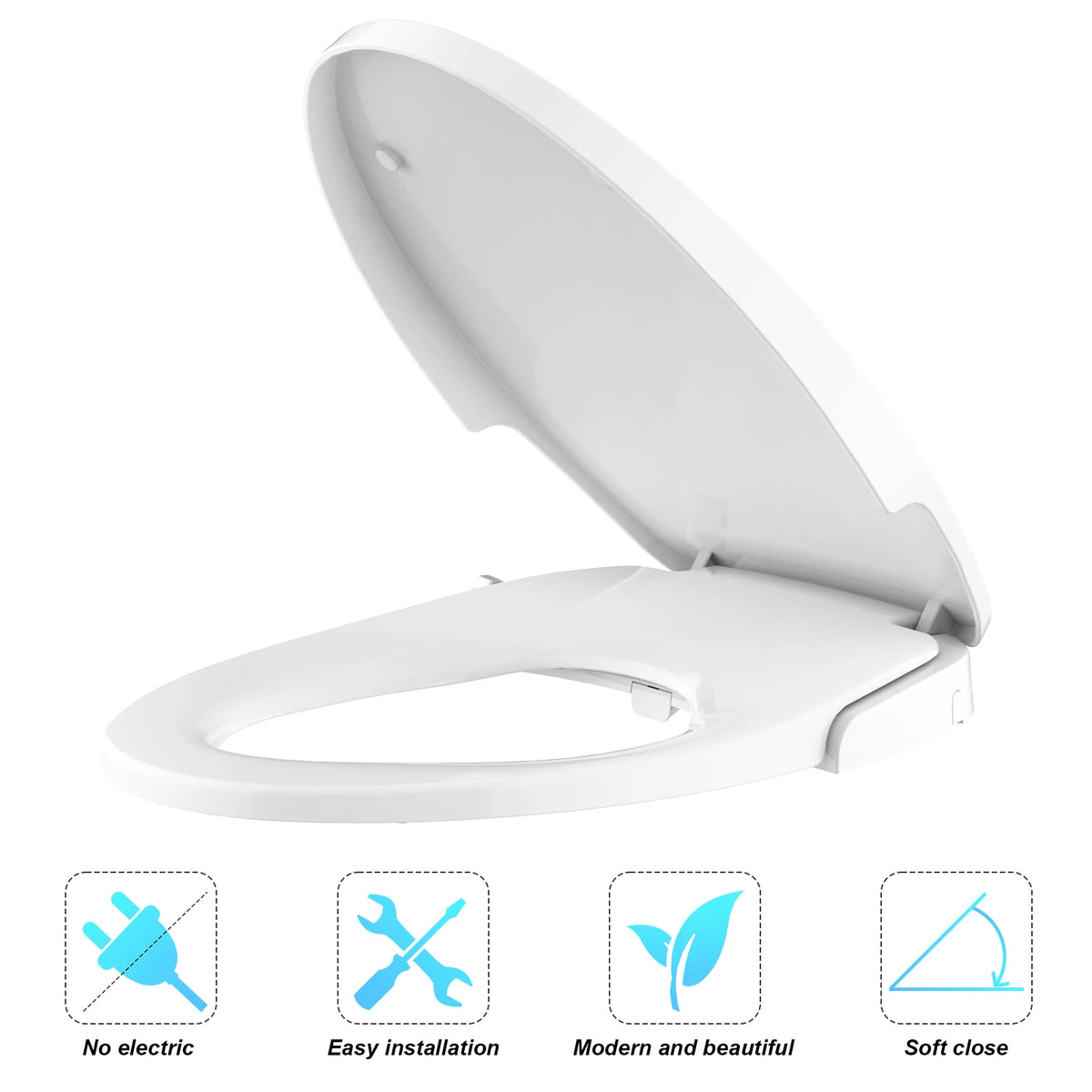 Bidet Toilet Seat, Premium Non-Electric Round Bidet Toilet Seats with Dual Nozzle, Perfect for Personal Hygiene and Comfort