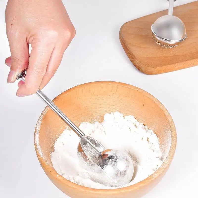 Retractable Powder Vibrator, Flour, Sugar Sieve, Powdered Sugar Semi-drainage Cake Decoration Tools Baking Accessories