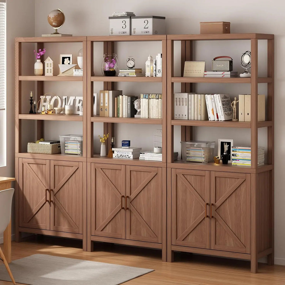 5-Tier Multi-Layer Bookshelf Bookcase Living Room Book Shelf Study Room Bedroom Storage Shelf Sundries Toys Cabinet Easy Assembly Display Organizer for Home Office
