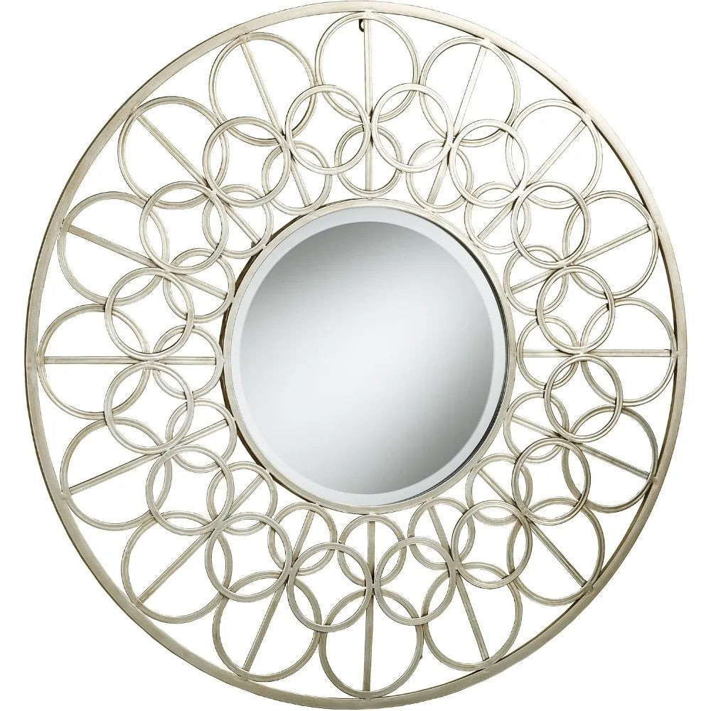 Mirrored Wall Art with Champagne Gold Finish | 36 inches Diameter