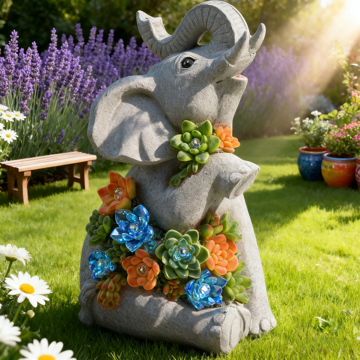 Solar Garden Turtle/Elephant/Dragon Can Statue Light Garden Statue Decor for Outdoor Courtyard Garden Lawn Landscape Decor