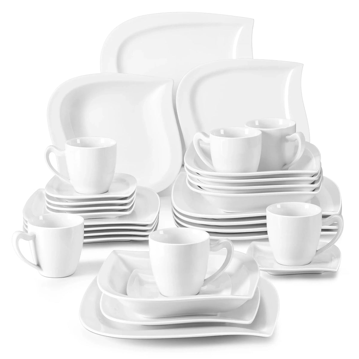 Malacasa Elegant Porcelain Dinnerware Set For Home And Dining