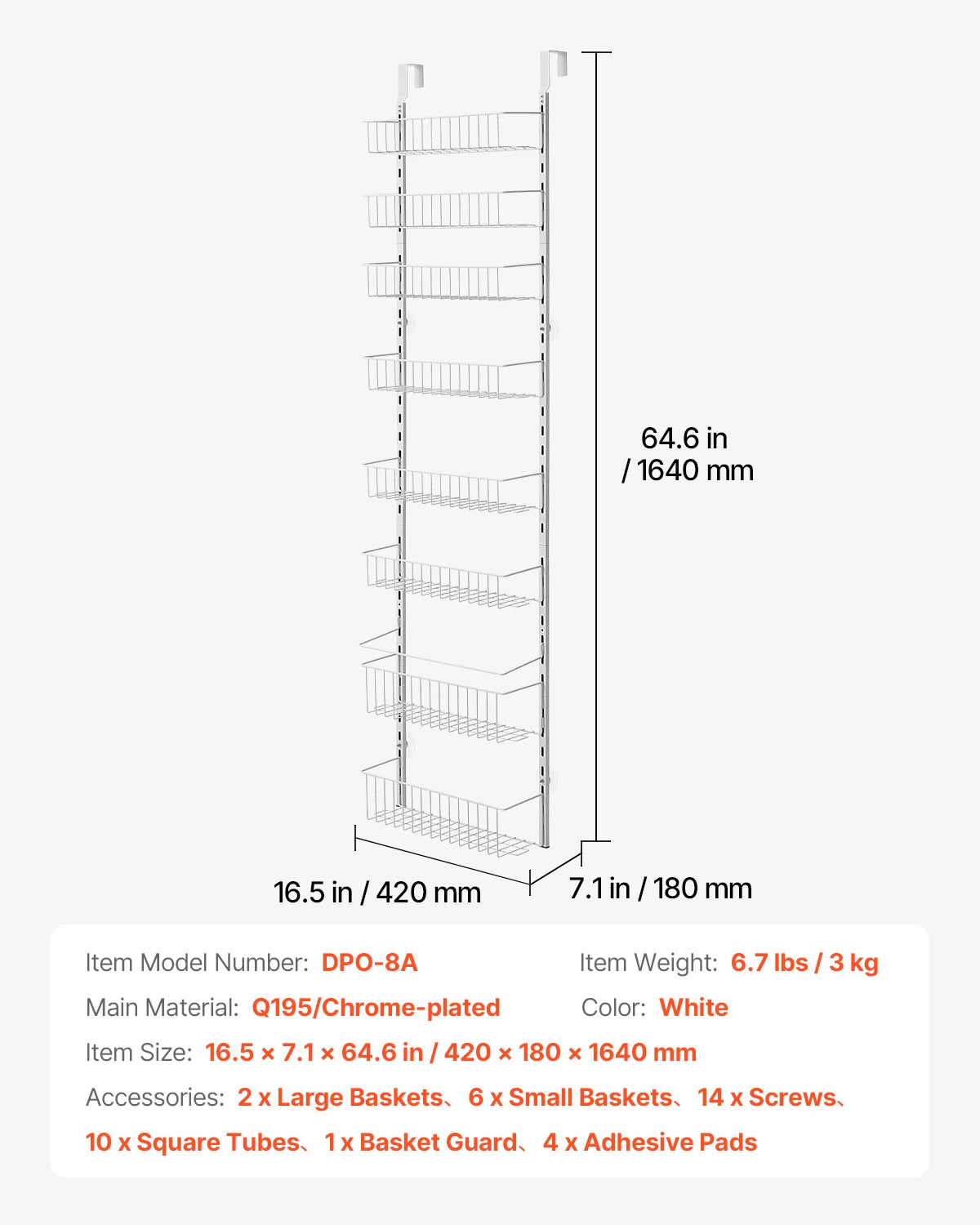 SucceBuy Heavy Duty Over The Door Pantry Spice Rack Organizer