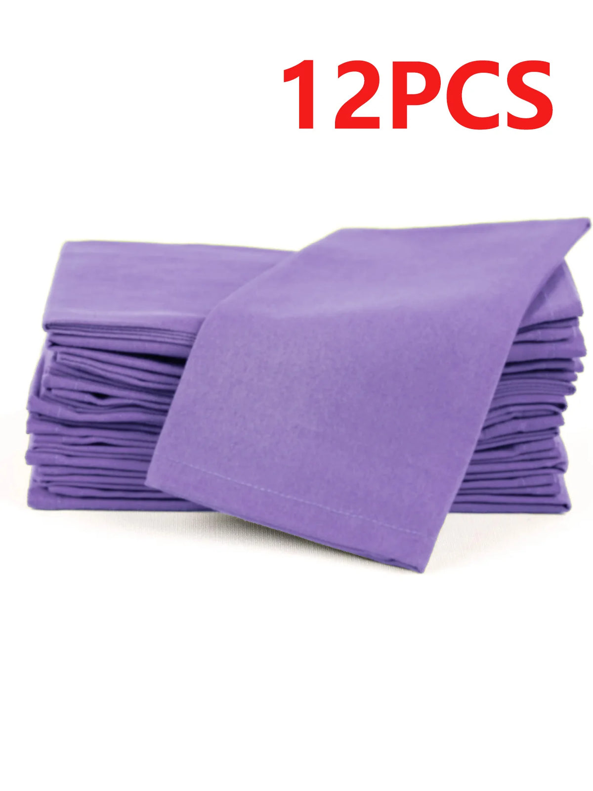 6/12Pcs 40×40cm White Cotton Linen Napkins, Thick Washable Reusable Placemats for Wedding Party Kitchen Dining Decor