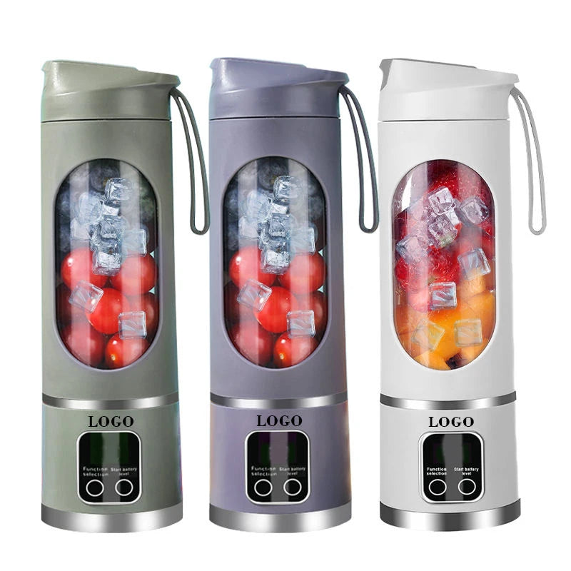450ml USB rechargeable wireless fruit juicer mixer for home use, portable electric mixer, with 3-speed timer function