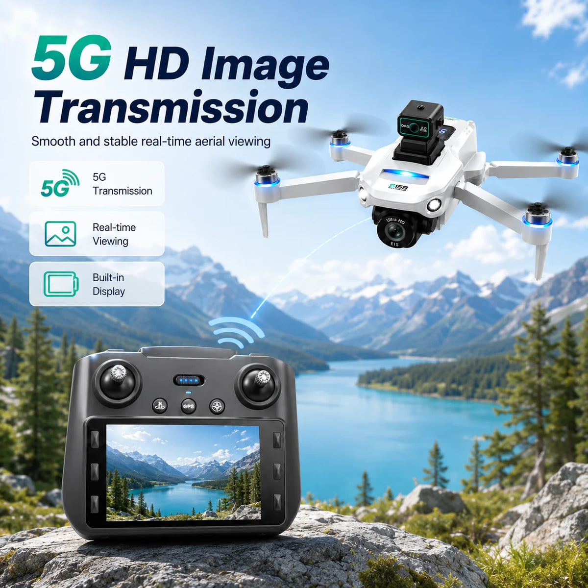 ZNLYRION Brushless GPS Drone With 8K Camera 20 Minute Flight