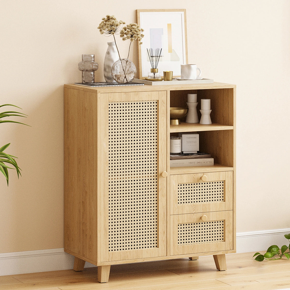 FARINI Modern Sideboard Cabinet With Wine Racks And Storage