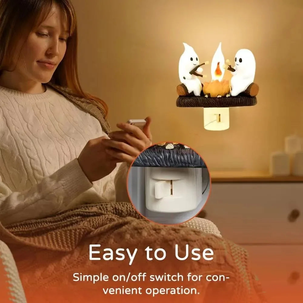 Halloween 3D LED Campfire Night Light, Ghost Bonfire Twinkling Night Light,  Halloween Interior Decoration, Room Cute Decoration